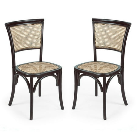 Adeco Trading Dining Cane Side Chair Set Of 2
