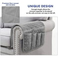 thumbnail image 4 of LQCrafK 2PCS Sofa Armrest Organizer Non-Slip Arm Chair Bedside Caddy Storage Organizer for Recliner Couch with 5 Pockets for Cell Phone TV Remote Control Magazines, 4 of 7