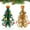 Green + Gold, variant on Deago 2 Pack 7.5-inch Tabletop Mini Wooden Christmas Tree with 25 Mini Ornaments for Christmas Decorations (Green Gold)