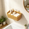thumbnail image 6 of Imitation Rattan Woven Small Storage Baskets for Organizing, Wall Hanging Imitation Wicker Basket for over Toilet Storage Shelf, Home Decor, Living Room, 6 of 6