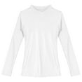 thumbnail image 5 of YONGHS Women's Glossy O Neck Long Sleeve T-Shirt Slim Fit Breathable Yoga Sportwear Fitness Tops White XL, 5 of 7
