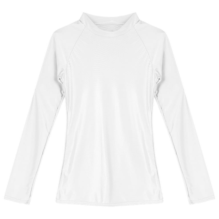 YIZYIF Womens Glossy Long Sleeve T-Shirt Seamless Nylon Spandex Tops for  Running Fitness Workout