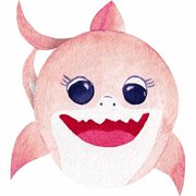 SP12475 Pink Baby Shark Painted Cartoon Cardboard Cutout Standee Standup