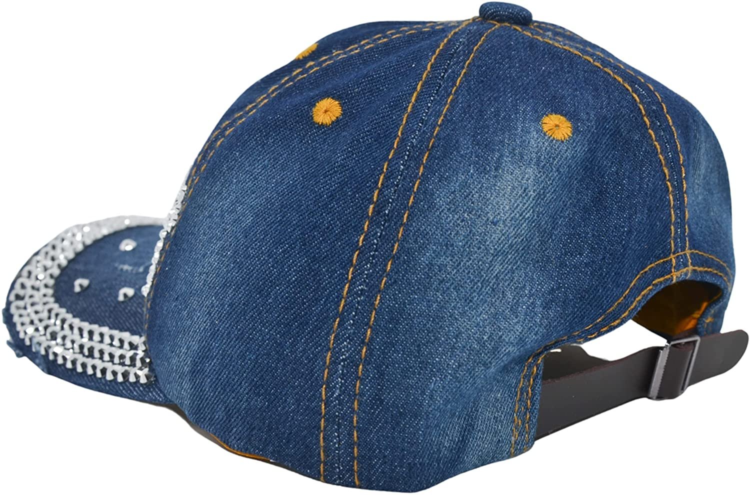 Bedazzled Denim Hat What Happens in Vegas Stays in Vegas Women\'s Baseball Cap Popfizzy Rhinestone Las Vegas Ball Cap, Bling Vegas Hat for  main image 2
