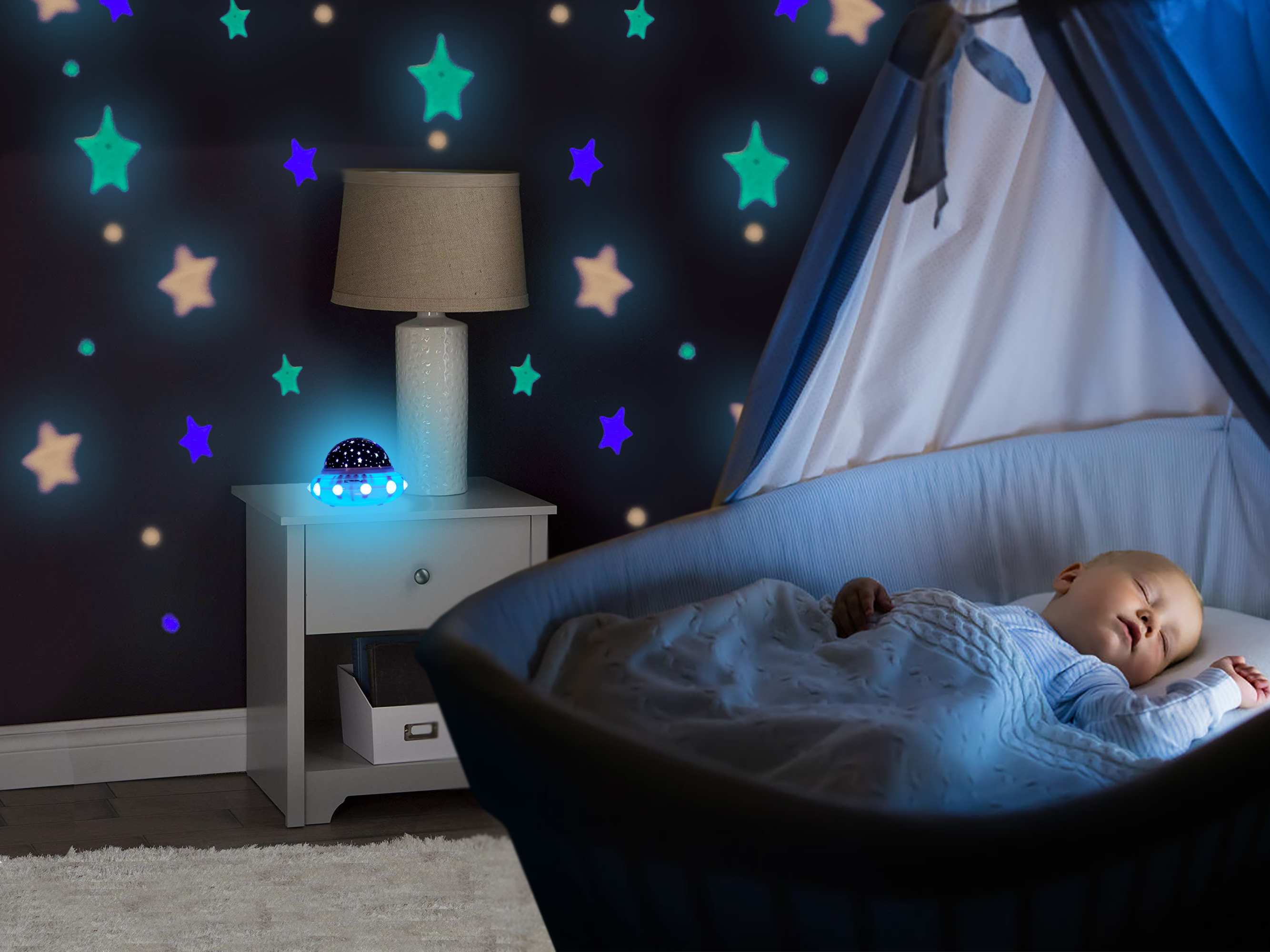 linsay kids smart led night light projector lamp