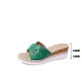 thumbnail image 4 of Viluyesy Womens Slide Wedge Sandals, Casual 2026 Open Toe Slip-On Summer Fashion Platform Shoes Green US7, 4 of 9