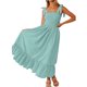 thumbnail image 2 of SAYOO - Vestido midi de verano para mujer, informal, con tirantes finos, sin mangas, de talle alto, fluido, línea A, largo SAYOO Estilo de ocio, 2 of 6