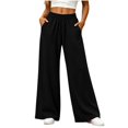 thumbnail image 3 of Tsivenald Sweatpants for Women Wide Leg High Waisted Sweat Pants Drawstring Elastic Waist Lounge Pants with Pockets Casual Comfy Pants, 3 of 9