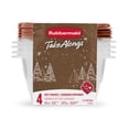 thumbnail image 1 of Rubbermaid TakeAlongs Food Storage Containers, 5.2-Cup Deep Square, Holiday Toffee Nut Gold, 4-Pack, 1 of 4