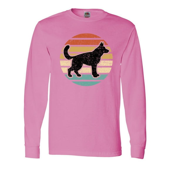 Inktastic German Shepherd Silhouette Vintage Retro Long Sleeve T-Shirt