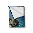 thumbnail image 2 of Big Sur Soft Flannel Fleece Throw Blanket, Pfeiffer State Park in USA Tropic Coastal View Aerial Look Ocean and Beach, Cozy Plush for Indoor and Outdoor Use, 50" x 70", Multicolor, by Ambesonne, 2 of 6