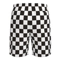 thumbnail image 6 of Kdxio Black and White Checkerboard Pattern Mens Casual Shorts - Drawstring Summer Beach Sports Shorts for Men, 6 of 9