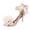 Light Pink, variant on XYD Women Open Almond Toe Mid Heels Bowknot Ankle Strap Sandals Romantic Lace up Wedding Dressy Shoes Size 7 Teal