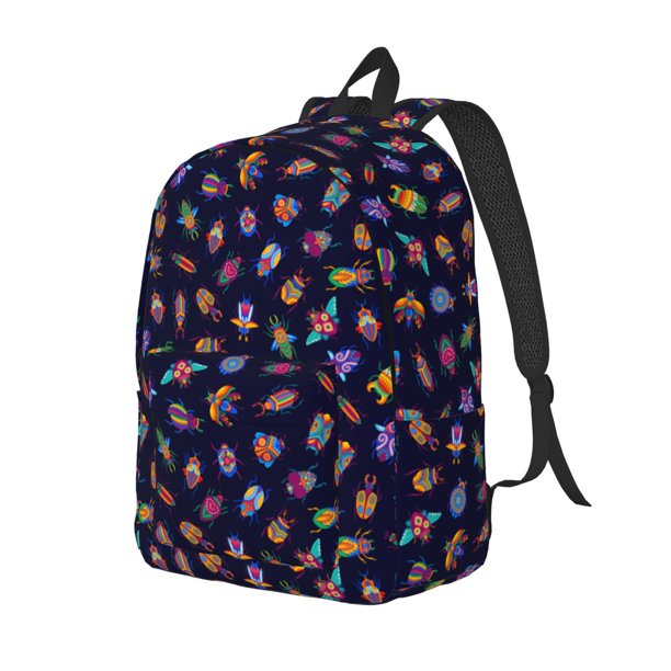 Easygdp Colorful Insects Mochila de Lona Resistente para Laptop, Compatible con Laptops de 15 a 17 pulgadas, Ideal para Escuela, Trabajo y Viajes-Small