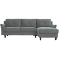 thumbnail image 3 of LifeStyle Solutions Hayworth Sectionnel avec Accoudoirs Courbés en Gris, 3 of 9