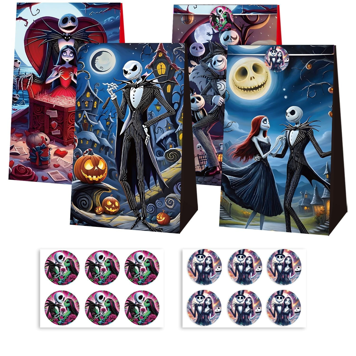 Nightmare Tote Bag Jack Sally Riutilizzabile per la Spesa Regalo per Halloween Festa Borsa a Tracolla da Incubo