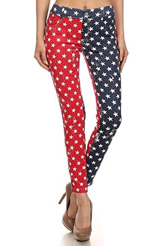 red white and blue leggings