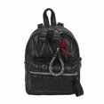 thumbnail image 1 of Mochila de cuero de PU para mujer de color sólido, bolso diario, bolsos de hombro (negro A) Likrtyny Para estrenar, 1 of 8