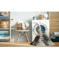 thumbnail image 2 of Ahgly Company Machine Washable Indoor Round Abstract Dark White Beige Area Rugs, 7' Round, 2 of 7