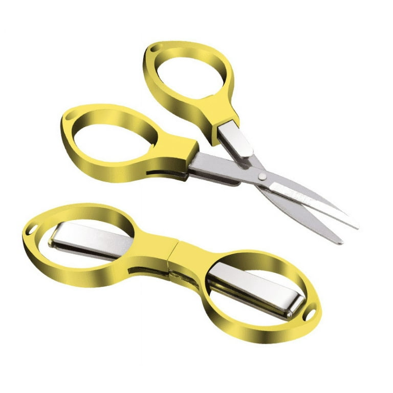 3 Pieces Stainless Steel Folding Scissors Portable Travel Scissors
