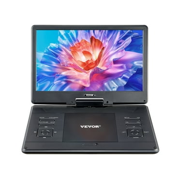 VEVOR Portable DVD Player,14 inch HD Swivel Display Screen, 4.5-5 Hours Built-in Rechargeable Battery, Dual Speakers,Support Sync TV/USB/SD Card/CD/DVD, Car Charger,AC Power Adapter,Remote Control
