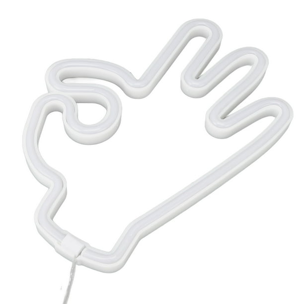 Luz De Neón Para Dedo De Mano, LED Con Forma De Letrero De Neón, Batería USB Y Luz Decorativa De Pared Alimentada Por Batería Para El Hogar Y El Dormitorio