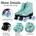 thumbnail image 2 of Unisex Roller Skates Double Row Four Wheels, High-Top Roller Skates, Gradient Color Roller Skates With Flash Wheelss, For Beginners Womens Mens Boys And Girls, For Indoor Outdoor, Green Crystal, 2 of 8