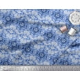 thumbnail image 2 of Soimoi Blue Cotton Cambric Fabric Damask Watercolor Fabric Prints By Yard 56 Inch Wide, 2 of 3