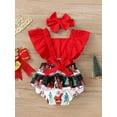 thumbnail image 4 of Kmbangi Baby Christmas Romper, Cartoon Printed Splicing Jumpsuit, 4 of 10