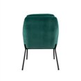 thumbnail image 2 of Chaise d'Appoint Contemporaine en Métal Rembourré - Turquoise / Noir, 2 of 5