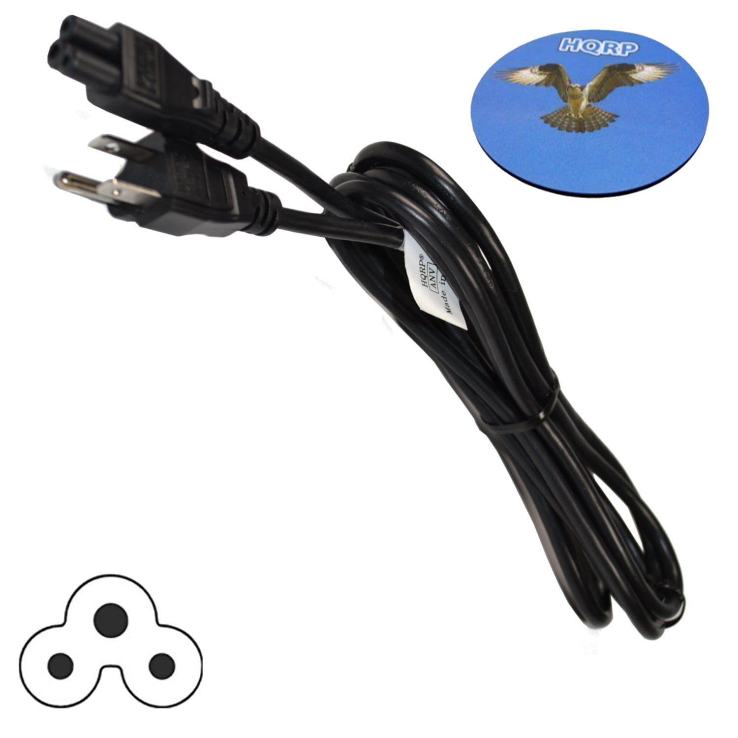 HQRP 10ft AC Power Cord for LG LF6100 / 50LF6100 / 55LF6100 / 60LF6100