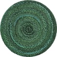 thumbnail image 1 of Unique Loom Tapis Chindi Noué Tressé 3' 3 x 3' 3 Rond Vert/olive, 1 of 1