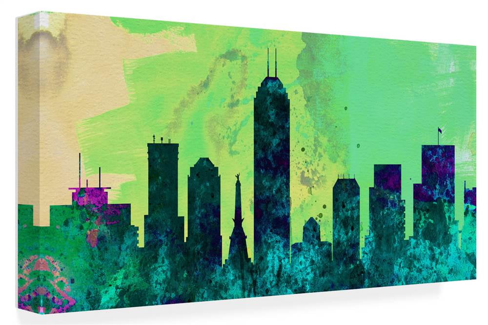 Naxart Indianapolis City Skyline Canvas Wall Art Large 32 In W X 16 In H 4 15 Lbs Walmart Com Walmart Com