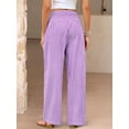 thumbnail image 5 of ANRABESS Women's Gingham Palazzo Pants, High Waisted Wide Leg Lounge Pants with Pockets, Casual Summer Beach Vacation Pants, Red White Plaid XX-Large, 5 of 10