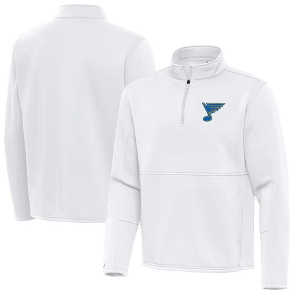 Men's Antigua White St. Louis Blues Twist Quarter-Zip Pullover Jacket