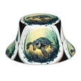 thumbnail image 3 of Daiia Watercolor Turtle3 Pattern Bucket Hat - Trendy Cotton Sun Hat for Beach, Golf, Fishing - Fun Outdoor Vacation Boonie for Men and Women, 3 of 9