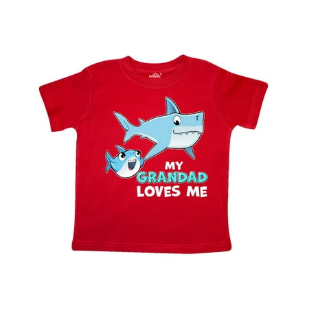 

Inktastic My Grandad Loves Me with Cute Sharks Gift Toddler Boy or Toddler Girl T-Shirt