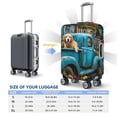 thumbnail image 3 of Cauagu Vintage Pickup Sunflower Dog Print Travel Luggage Cover,Travel Dust-proof Suitcase Cover Softside Suitcase Protector for 18-32inch,Not Included Suitcase, 3 of 8