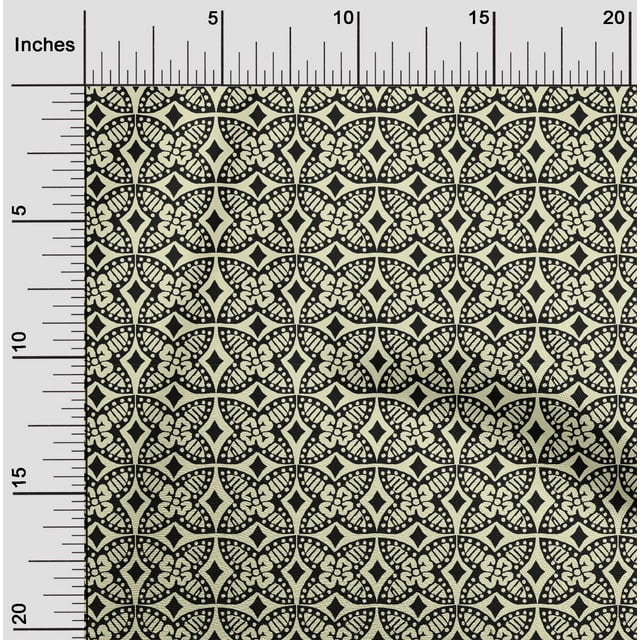 oneOone Polyester Lycra Fabric Floral Block Print Fabric BTY 56 Inch Wide