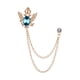 thumbnail image 5 of Broche de traje con cadena Salvador Pin de solapa con borla de metal Oro y azul, 5 of 9