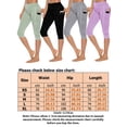 thumbnail image 2 of Frontwalk 2 Pack Women Cropped Yoga Pants Solid Color Tummy Control Leggings High Waist Hip Trouser for Running Sport Gym Athletic with Side Pocket, 2 of 2