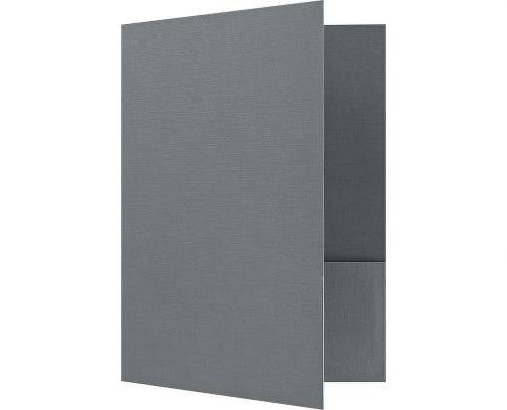LUXPaper 9 x 12 Presentation Folder, Sterling Gray Linen, 50/Pack