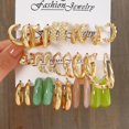thumbnail image 1 of De pendientes de moda con varios elementos como mariposa, forma de corazón, perla falsa, diamantes de imitación, diseño geométrico, estilo nudo, etc. Tipo 28,, 1 of 1