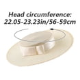 thumbnail image 7 of Hsqqdc Champagne Gold Wide Brim Church Hat with Bow, Elegant Derby Fascinator Hat, 7 of 7