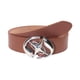thumbnail image 4 of Cinturón de piel sintética para hombre y mujer, con hebilla de aleación, estilo informal Marron oscuro, 4 of 9