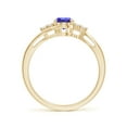 thumbnail image 2 of ANGARA Natural Oval Tanzanite Bypass Ring with Trio Diamond Accents in 14K Yellow Gold for Women (Size-7x5mm) | December Birthstone, Anniversary, Jewelry Gift for Women | Natural Tanzanite Ring, 2 of 8