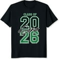 thumbnail image 2 of 100% Cotton Class Of 2026 Senior Graduation T-Shirt For Women Men Unisex Black Green Design College Party Gift Apparel, 2 of 5