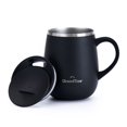 thumbnail image 1 of GRANDTIES Taza de café aislada con asa, tapa deslizante para termo a prueba de salpicaduras de 16 onzas, con doble pared de acero inoxidable al aspiradora para mantener las bebidas caliente, 1 of 9