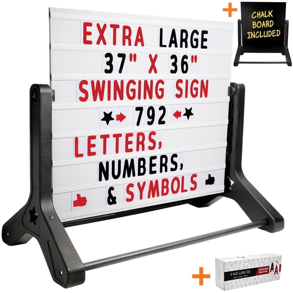 Excello Global Products 37"x36" Swinging Chalkboard