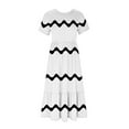 thumbnail image 4 of Lindreshi Summer Dresses for Women 2024 Women's Fashionable Short Sleeve Round-Neck Loose Wave Printed Long Dress, 4 of 6